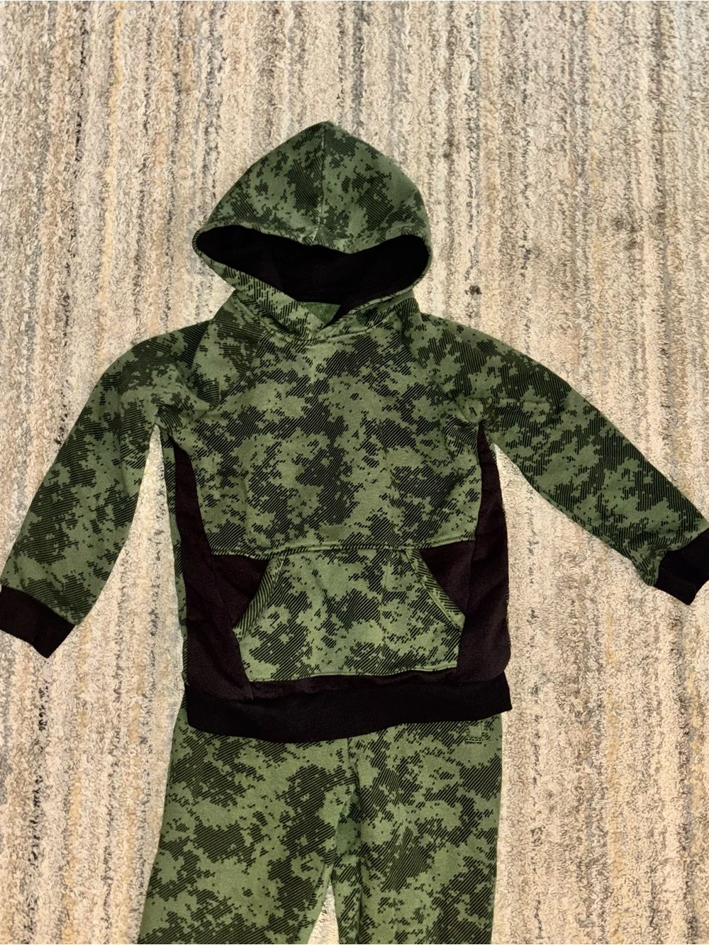 Kids' Green Digital Camo Hoodie & Jogger Set